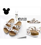 兔兔韩国正品代购Disney 2016时尚休闲居家女款百搭米奇图案拖鞋