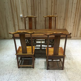 奥坎非洲绿心檀全实木大板原木整块办公桌新中式简约板式家具现货