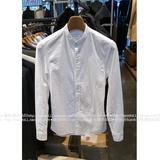 2016春季新款韩国ZIOZIA专柜代购白色男士韩版纯棉立领长袖衬衫