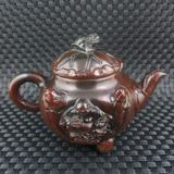 民间收藏古玩杂项 1元拍卖即将结束天然牛角精雕茶壶人物摆件包邮