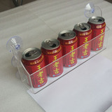 厂家包邮亚克力冰箱吸盘挂架放5瓶易拉罐饮料展示架 冰箱内置物架