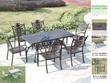 咖啡餐桌椅组合花园庭院铁艺铸铝桌椅长桌 露天户外家具 创意餐椅