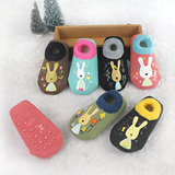 韩国正品婴儿0-3岁男女宝宝早教防滑地板袜室内袜套加厚毛圈保暖