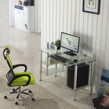 钢化玻璃电脑桌 台式家用 简易书桌时尚简约现代创意办公桌1.2米