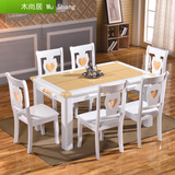 大理石餐桌椅欧式组合简约黄玉餐桌4椅6椅小户型长方形烤漆餐厅桌