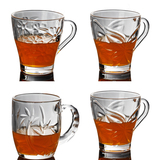 无铅耐热玻璃杯带把透明花茶杯水杯加厚饮料杯创意啤酒杯咖啡杯子