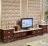 欧式大理石电视柜实木雕花简约客厅电视柜小户型地柜圆角时尚家具