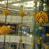 秋季美陈商场中庭吊饰天井装饰 4s橱窗展厅布置道具仿真太阳花球