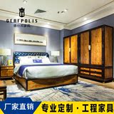 新中式古典实木床简约现代1.8米双人床 非洲花梨木提子储物床定制