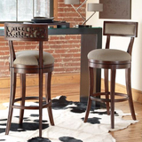美式实木吧椅 新古典实木吧椅吧凳 可旋转布艺吧椅 欧式吧椅