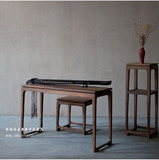 老榆木琴桌古琴 黑胡桃中式琴凳古筝桌子茶几实木免漆家具书桌