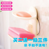 香皂盒吸盘肥皂盒沥水创意壁挂式双层大号浴室双格皂架卫生间皂托