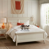 美式乡村实木床 欧式现代白色双人床 地中海1.8米卧室家具床 婚床