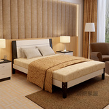 简约板式实木新款1.8米双人床1.5米单人床松木白色卧室家具带床垫