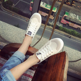 韩国ulzzang夏小白鞋平底板鞋白色帆布鞋女休闲学生韩版球鞋布鞋