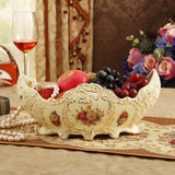 时尚创意欧式陶瓷元宝果碗摆件 客厅餐桌茶几特色果盘 果篓装饰品