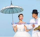 新款影楼道具伞 外景情侣拍摄造型伞 韩式米白色主题婚纱道具白伞