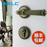 德国KLC欧式古典室内房门锁具把手青古铜锁具分体锁卧室门锁把手