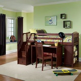 品牌美式儿童床全实木桦木多功能儿童床带储物柜书桌儿童床定制