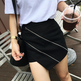 蝇蝇 2016夏季新款韩版工装黑色不规则宽松高腰短裤裤裙女夏裙裤