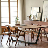 北欧实木餐桌创意家具美式铁艺办公桌简约复古做旧铁艺餐桌椅组合