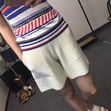 2016夏女装 纯色冰麻针织休闲五分裤清凉显瘦运动裤