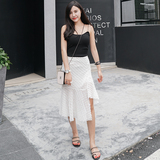 ZHUYIYI2016夏季新款 韩国东大门实拍白色蕾丝镂空包臀鱼尾半身裙