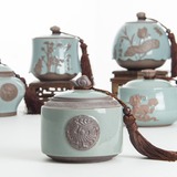 茶叶罐陶瓷大号紫砂密封罐小号粗陶礼盒红茶葫芦特价包邮普洱盒子