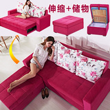 小户型多功能沙发床布艺储物转角沙发床两用双人现代简约1.8/2米