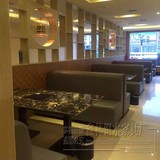 大理石火锅桌咖啡厅桌椅组合冷饮店甜品店火锅店餐厅饭店卡座沙发