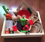 儿童日本磁性切水果玩具 磁性水果蔬菜切切看 木质过家家切切乐