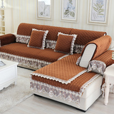 欧式沙发垫布艺防滑坐垫简约现代盖沙发套罩巾毛绒蕾丝花边可定做
