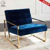 北欧单人休闲椅简约客厅美式双人沙发创意后现代接待椅宜家坐椅