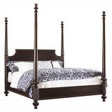 定制高端美式欧式实木床仿古雕花柱子床 1.5 m1.8米双人床结婚床