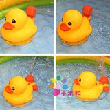 1-2-3岁儿童洗澡喷水电动旋转大黄鸭花洒水龙头宝宝戏水玩水玩具