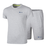 夏季男士运动套装运动服休闲跑步服短袖短裤运动套装男纯棉两件套