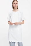 COS上海专柜代购   2016 白色简约扇形花瓣下摆淑女气质连衣裙