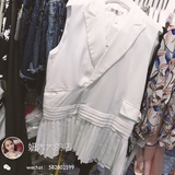 妍大大 RENEE 韩国美美的夏夏同款优雅白色百褶马甲