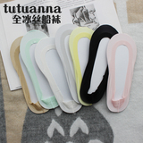日本tutuanna专柜正品同代购 冰丝硅胶隐形浅口船袜彩色防滑防掉