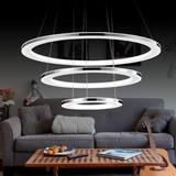 现代简约led亚克力客厅吊灯创意个性圆环形卧室餐厅温馨工程灯具