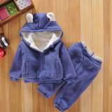 秋冬季男女童宝宝衣服婴儿童运动套装冬1-2-3-4-5岁棉卫衣加厚绒