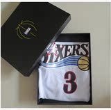 NBA官方正品球衣76人队3号艾弗森球衣球迷版复古黑刺绣篮球服套装