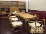 免漆老榆木茶台茶桌椅组合实木餐桌新中式茶艺桌简约现代可定制