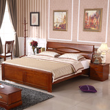 实木床中式简约卧室家具香樟木婚床1.8米双人床田园床特价床三包