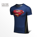ETQ Fire 经典超人t恤 男士圆领动漫周边短袖 蝙蝠侠大战超人衣服