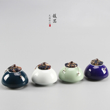 盛艺瓷器色釉彩色茶叶罐便携大小号陶瓷茶罐紫砂密封储存罐子批发