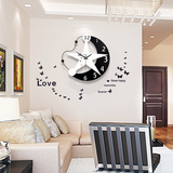 田园创意钟表 现代简约欧式卧室挂钟 客厅艺术卡通时钟静音石英钟