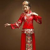 美好时光秀禾服孕妇可穿大码刺绣爆款新娘中式结婚礼服红色敬酒服