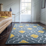 欧式客厅地毯 简约美式地毯 茶几地毯 卧室地毯 可定制 时尚蓝色