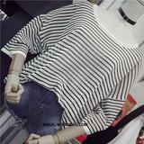 Angel W SISTER 2016夏季通勤韩版女装条纹宽松显瘦针织衫